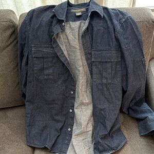 Banana Republic Men's Blue Denim Button Shirt Size L